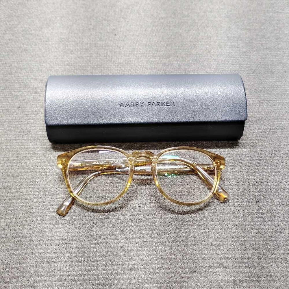 Warby Parker Perseus 207 Crystal Brown Round Eyeglasses Frames 48-20-140 G40